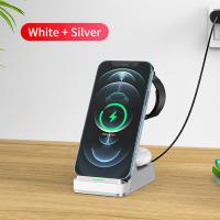 3 em 1 carregamento rápido sem fio Desktop do carregador 15W para auriculares do relógio de Apple