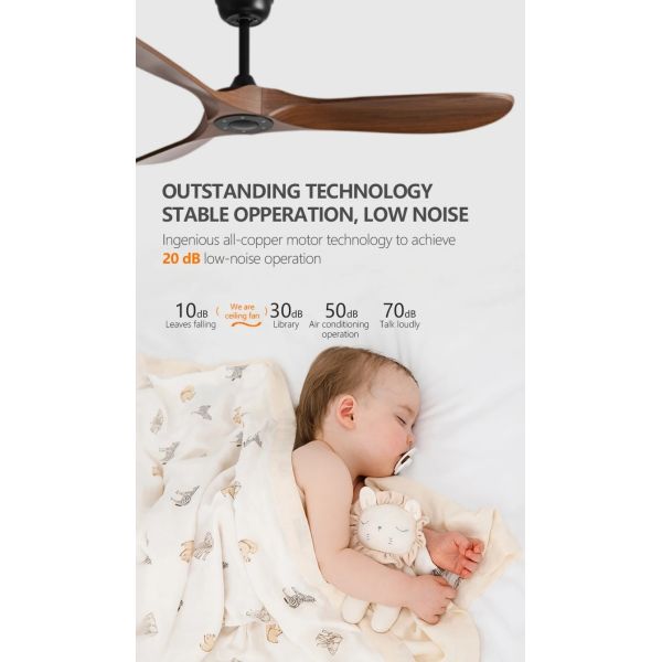 Luxury Ceiling Fan Light Remote LED Electric Fan Light with glass lampshade metal Stealth Fan Light (WH-VLL-28)