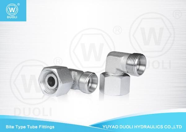 Adaptador de tubo de alta pressão do redutor do cotovelo de 90 graus com aço carbono da porca do giro