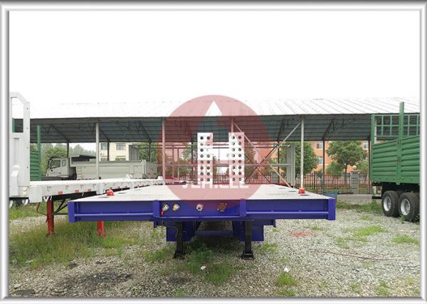 Drop Deck Heavy Duty Flatbed Trailer ,  8 Ton Heavy Load Trailer Dual Hydraulic Ramps