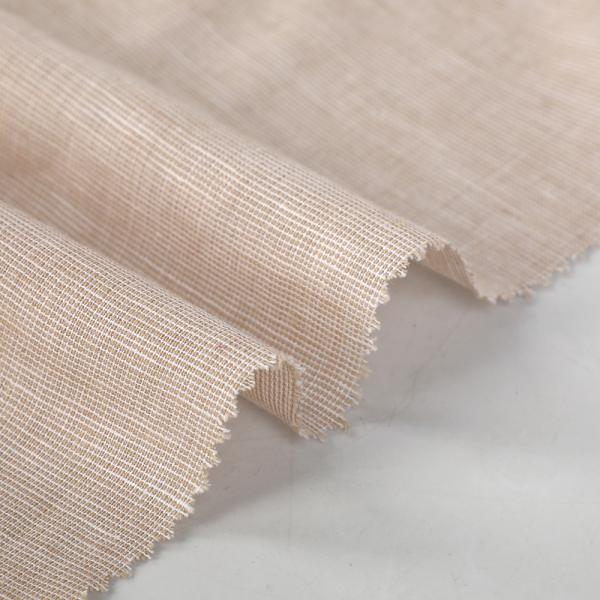 Direct Factory Sales Women's Clothing Organic Linen Cotton Yarn-Dyed Fabrics Solid Color Blouse T-Shirt Dress Woven Stretch