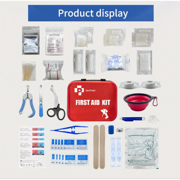Pain Relief Veterinary First Aid Kit  Red  Pet Medical Kit Easy Operation