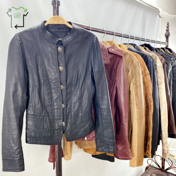Men's Second Hand Leather Jacket Retro Vintage Zipper Used Winter Coats In Bales