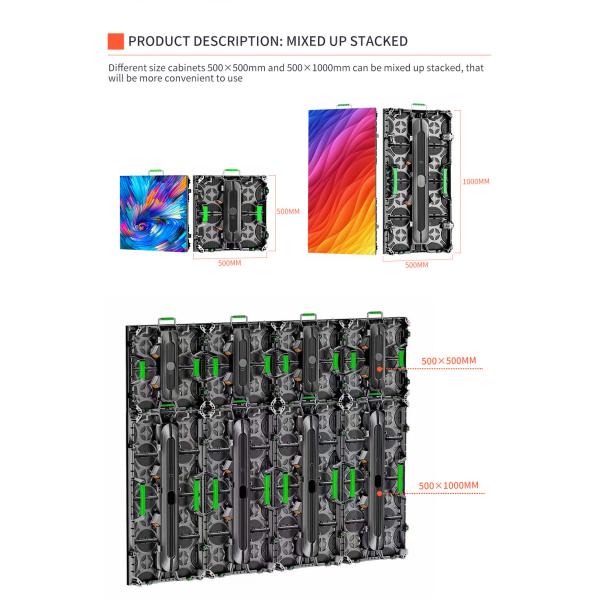 Контрастное соотношение 3,9 мм арендный светодиодный дисплей Алюминиевый магниевый сплав Кабинет 14-16 бит Серой шкалы