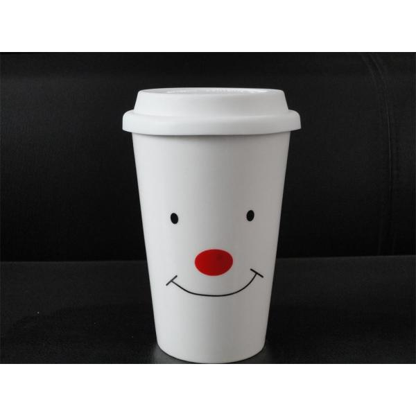 ceramic travel coffee mug with silicone lid
