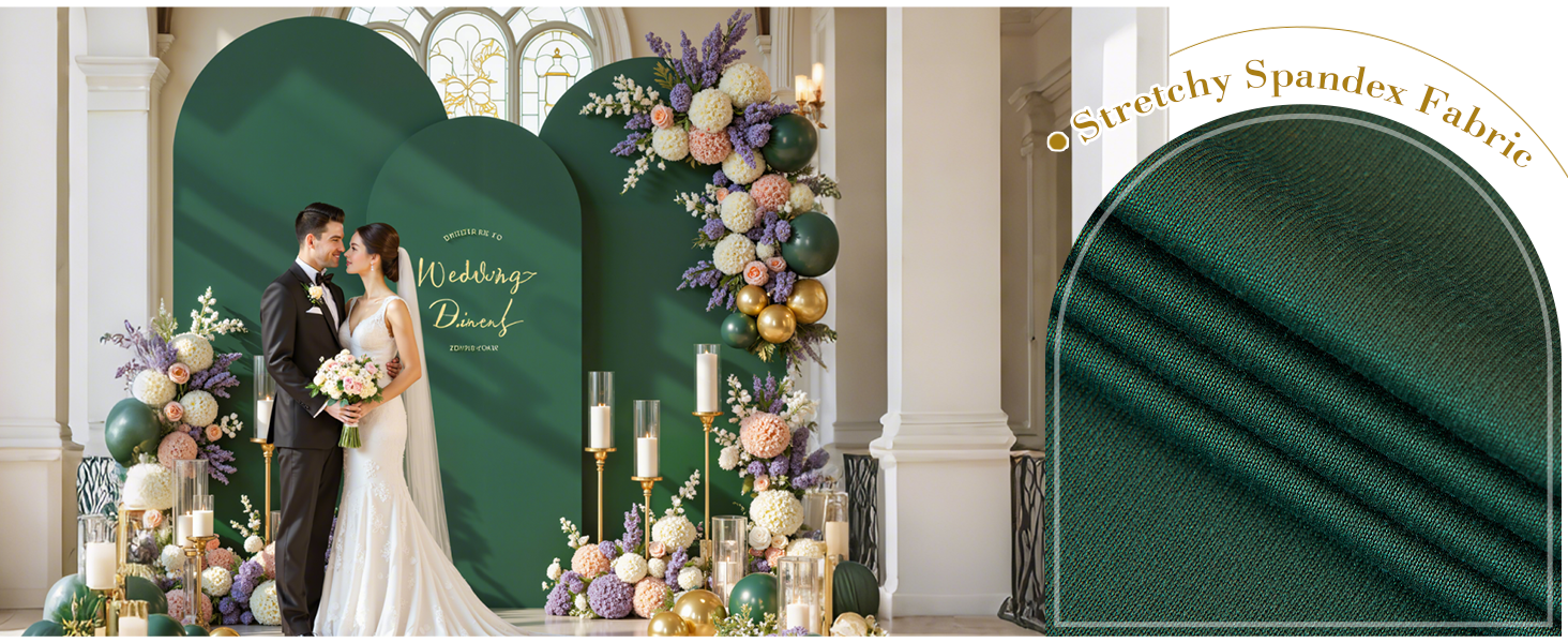 3 Piece Hunter Green Arch Covers ,Spandex Arch Backdrop Cover for Wedding、 Baby Shower 、Birthday Party 