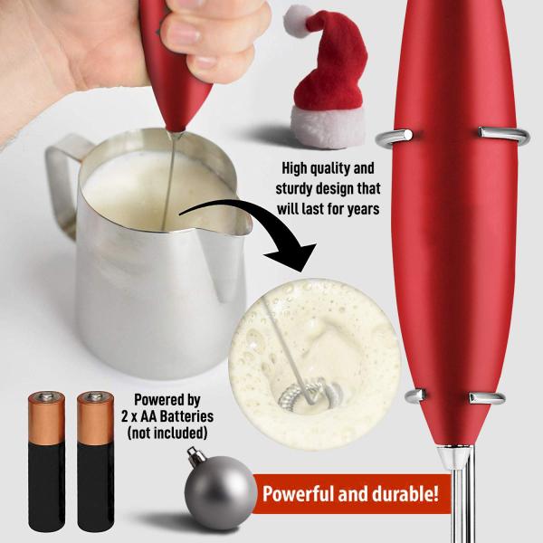 2023 Battery Operated Stainless Steel Whisk Electric Coffee Frother for Milk Frothing