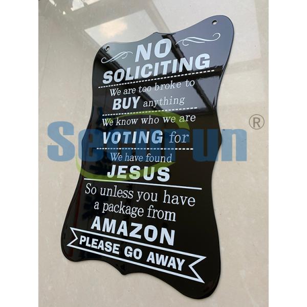 Waterproof Custom Reflective Sign Aluminum No Soliciting For Home Business