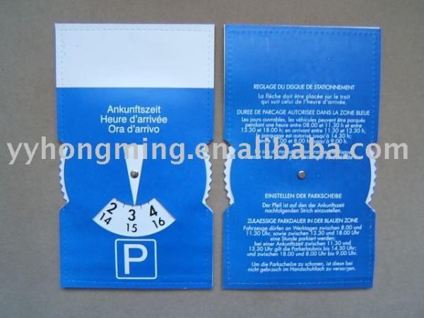 Blue Euro PVC Car Parking Disc with Concise Design and Durable Material