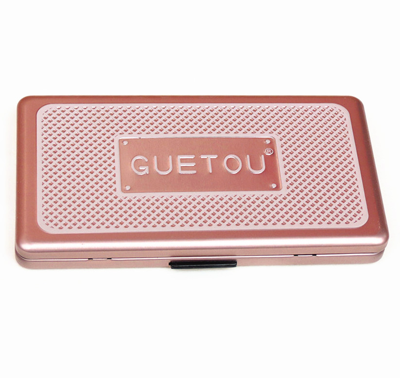 Eye Showder Rectangular Tin Box with foam and mirror , cosmetic tin box with hinged lid