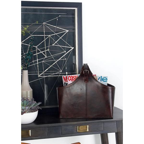 Leather Hand Basket Gift Storage Box For Wine / Sundries / Holiday Gift