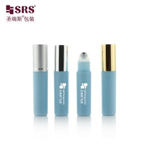 RPA-5ML Blue Empty Plastic Roller Bottle With Silver Top Metal Roller Ball