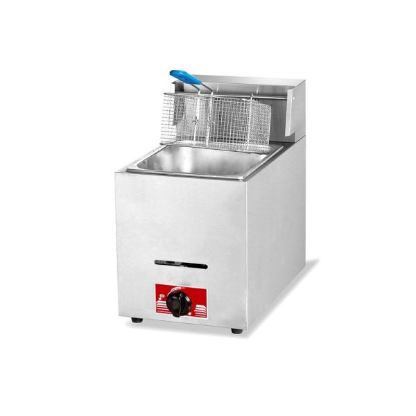 Taille de la friteuse 290x520x445mm du gaz 5.5L à réservoir unique la meilleur marché d'acier inoxydable