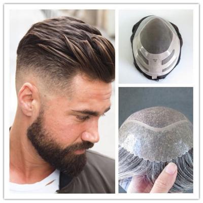 Bond 100% Cabelo Humano Perucas masculinas Substituição de Toupee Fino Mono Lace Prótese capilar masculina