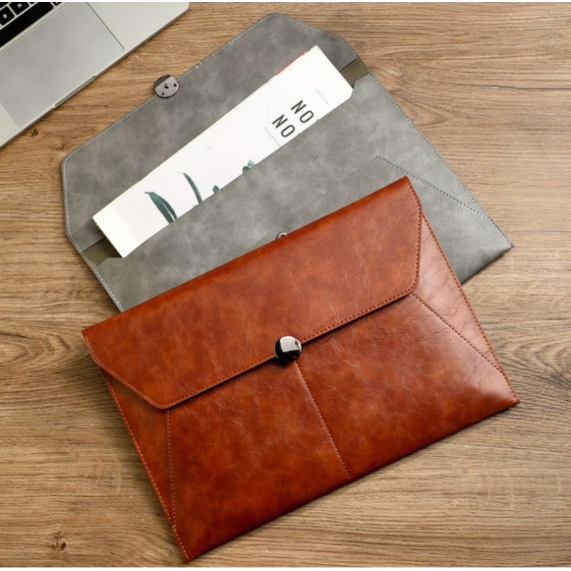 Mens A4 Document File Bag Business Portfolio Faux Leather ODM