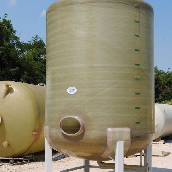 Fiberglass Frp Vertical Tank Corrosion Resistant Industrial Grade Strength Customized