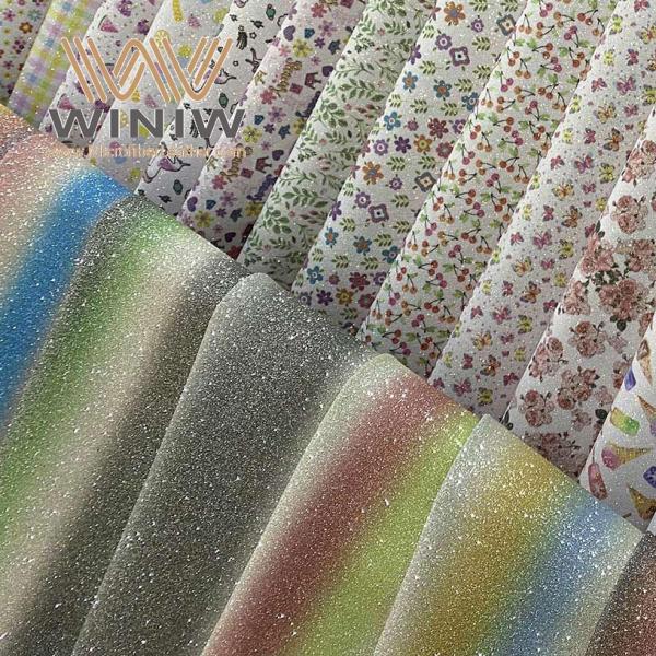 Embossed PU Glitter Leather Fabric Microfiber 1.0mm - 2.0mm Thickness