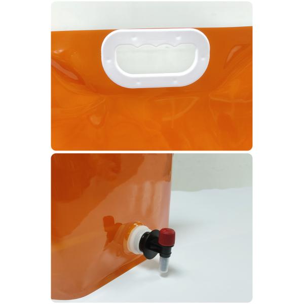 8L Reusable Plastic Water Pouch Outdoor Camping Hiking Portable Water Bags Drinking Flat Bottom Folding Water Bag with Spout