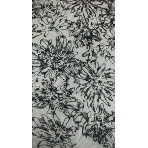 Black Mesh Sequin Embroidered Lace Fabric Breathe Embroiedered Special Design for Gowns