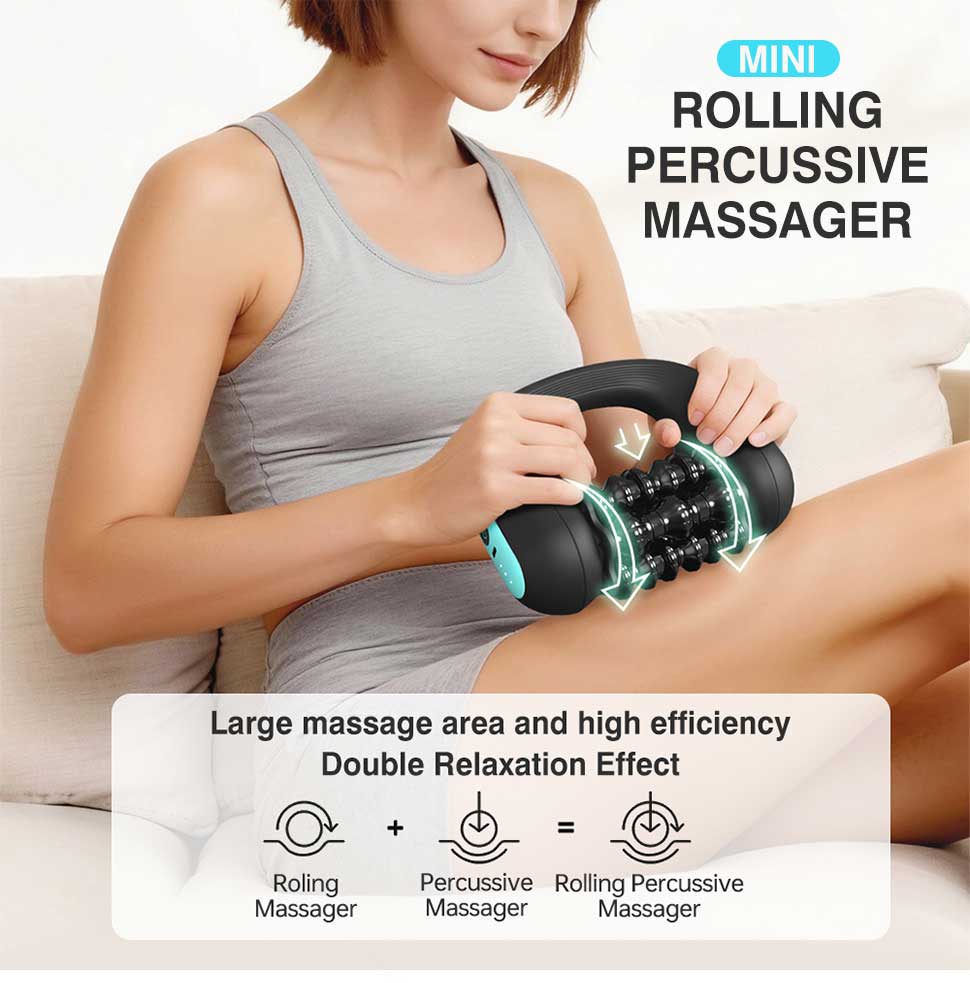 3-Speed Massage Roller Stick for Legs Foot & Calf Muscle Stimulator Rolling Percussive Massager