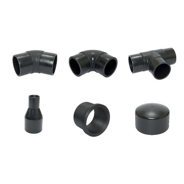 Black Spigot Fittings Hot Fusion HDPE 45° Elbow Electrofusion Reducing Sleeve