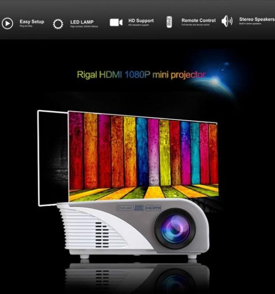 1200 Lumens 800x480 HDMI/AV/VGA/USB Input LED Video Projector HD Home Theater Projector