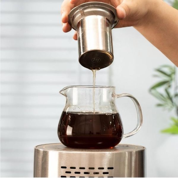 Heat Resistant Glass Tea Pot Borosilicate Glass Tea Kettle With Stainless Steel Filter Lid