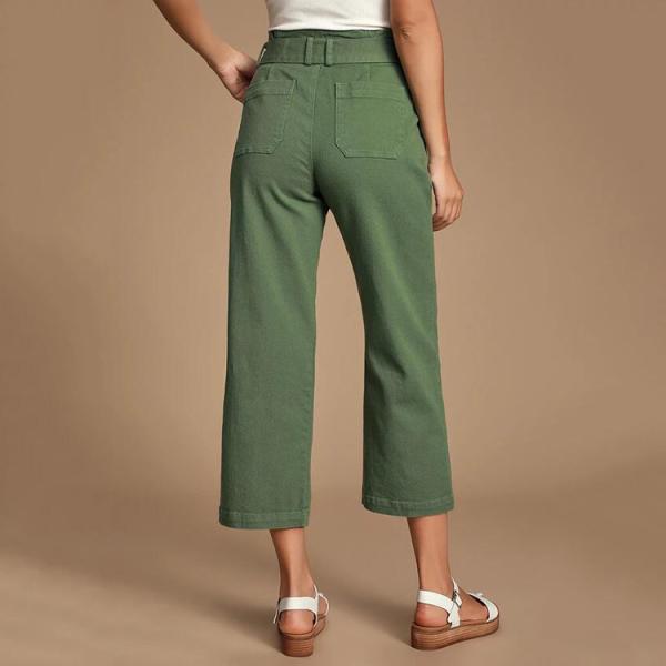 OEM Fashion Casual Pants Green Women Cargo Pants With Utility Pockets