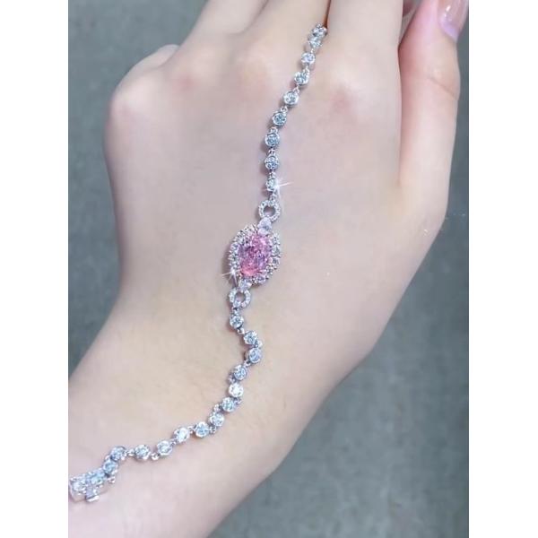 Розовые бриллиантовые браслеты для тенниса 2.08кг.