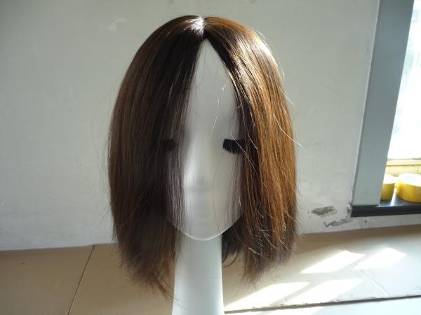 Perruques pour femmes avec sangles réglables, brunes, toupet pour femmes en cheveux humains