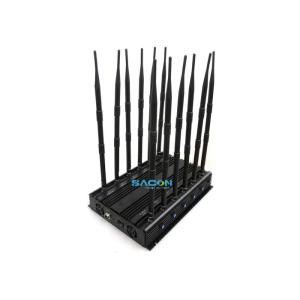 30W Output Power 12 Channels Wireless Signal Jammer with Car Adaptor Design for Prison Cell Phone Blocking