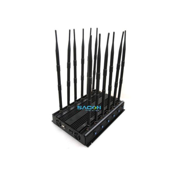 30W Output Power 12 Channels Wireless Signal Jammer with Car Adaptor Design for