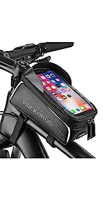 Bike Phone Mount Bag Bike Front Frame Handlebar Bag Waterproof Bike Phone Holder Case Bicycle Accessories Pouch