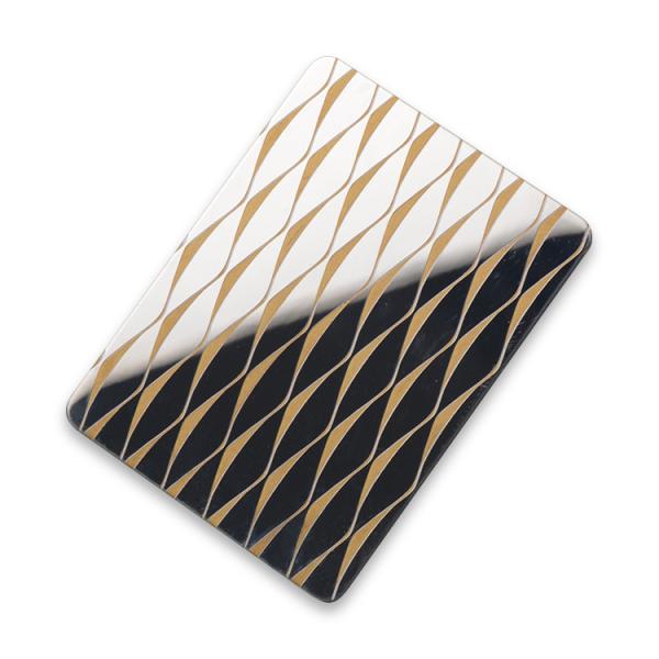 Ripple Stainless Steel Sheets Gold Mirror Finish For Hotels Villa Lobby Interior Decoration 201 304 316