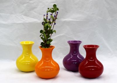 Home Mini Ceramic Vases And Pots Hydroponic Vase Customized Size / Color For Art