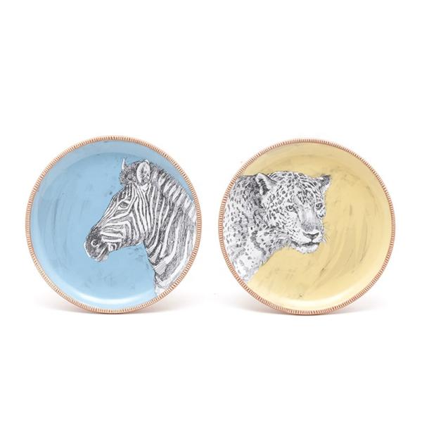 Животное Зебра Тигр Печатная каменная посуда Тарелка для детей Хит Керамика Ужинные тарелки