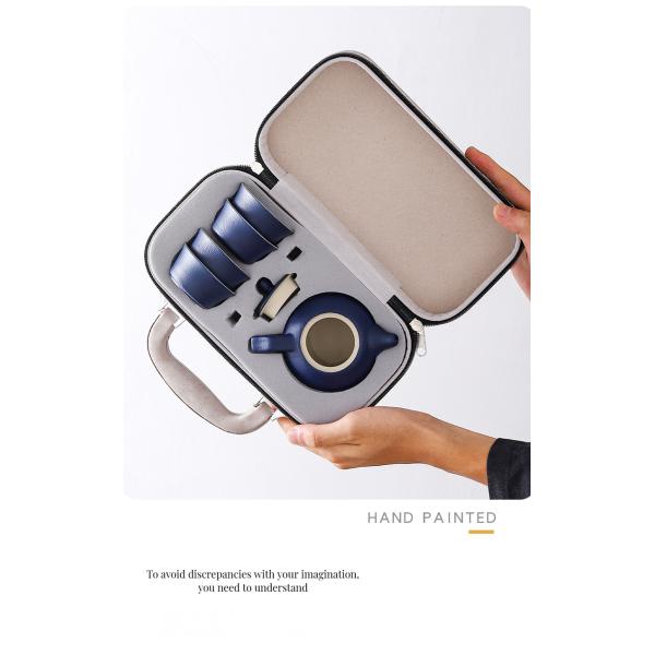 Ceramic Tea Tray and Reusable Teacup Set for Outdoor Adventures Pottery Material