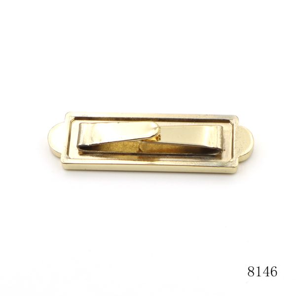 Gold Plated Zinc Alloy Orange Enamel Metal Tag Custom Metal Logo Plate with Iron Prong Feet