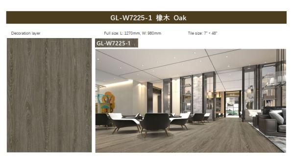 L'anti planche de plancher de SPC de glissement ignifugent 4mm Brown foncé Gray Oak GKBM Greenpy GL-W7225-1