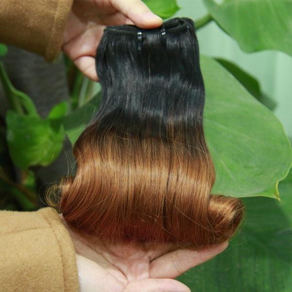 Ombre Egg Curly Fumi Virgin Hair / Super Double Drawn Hair Extensions