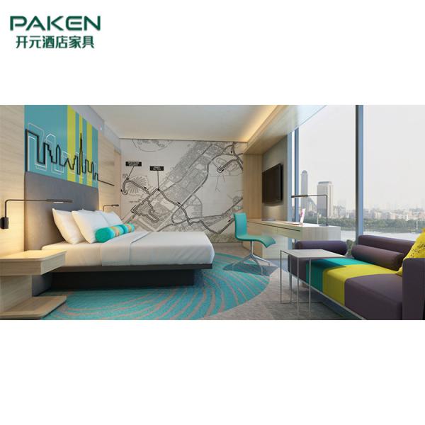 Concise Style Hotel Full Set Bedroom Furniture Light Color