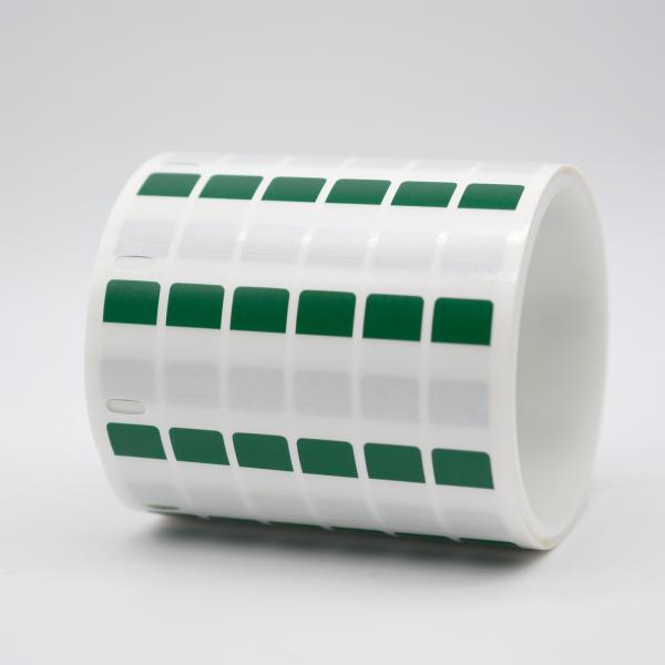 12*23.5-9.5mm 1.5mil Cable lable Green Matte Translucent Water Resistant Vinyl Cable Label