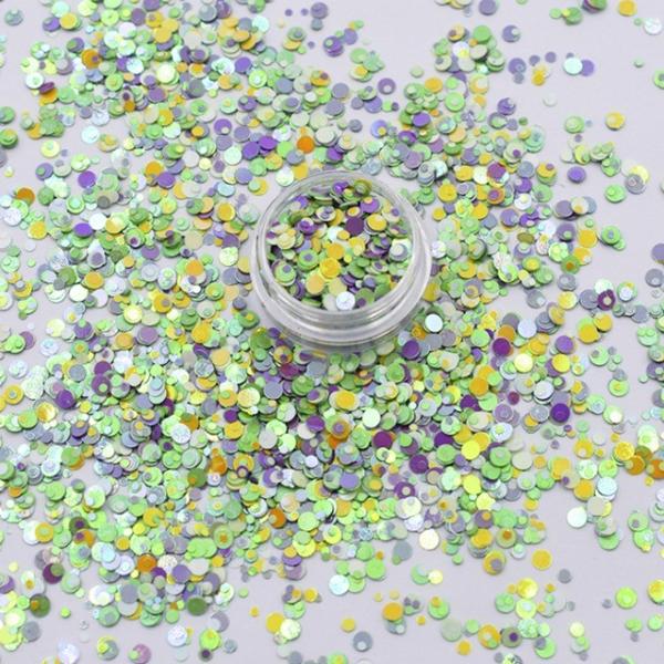 Excellent Nail Art Effect Glitter Black White Dots Mixed Glitter with Polyester Material