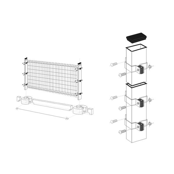 Anti Aging 2m High Welded Steel Fencing Decorative Garden