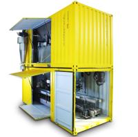 Máquina de ensaque móvel Containerised para o móvel do adubo da doca