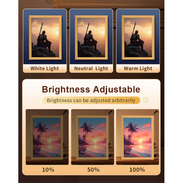 Black Myth Monkey King Light Wooden Frame Night Light for Fashionable Bedroom Decor