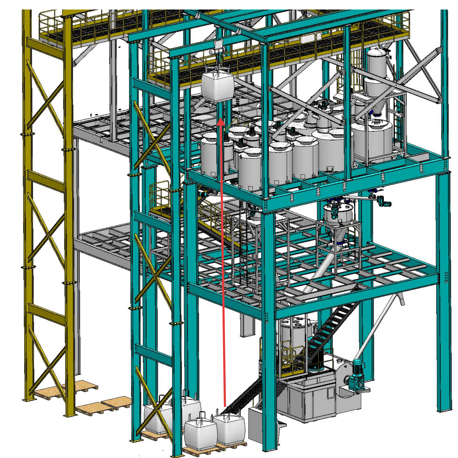 Heavy Duty Weighing And Dosing Systems 5000kg/H For PVC / SPC Flooring / Plastic Compound