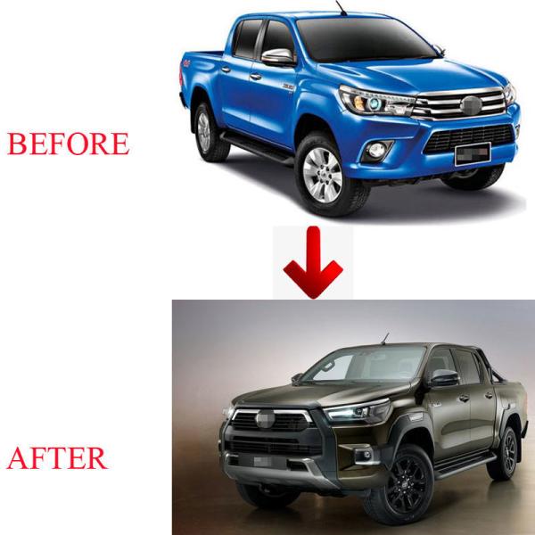 PP Car Front Rear Bumper For Toyota Hilux Revo Rocco 16-19 Upgrade To 2021