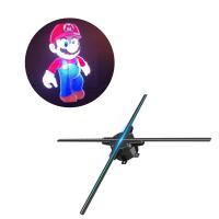 Fã holográfico material de vidro do sistema de exposição 3d diodo emissor de luz 65cm para anunciar