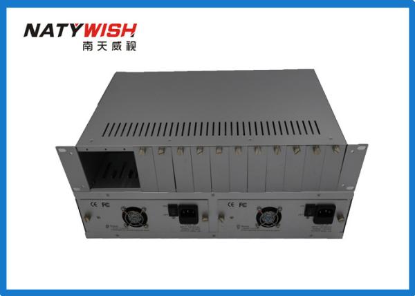 Stand Alone Media Converter Rack 480*230*88mm 2U AC 220V / DC 48V Dual Power Supply